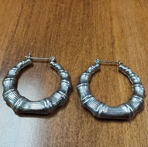 Sterling Silver Vintage Hoop Earrings 925